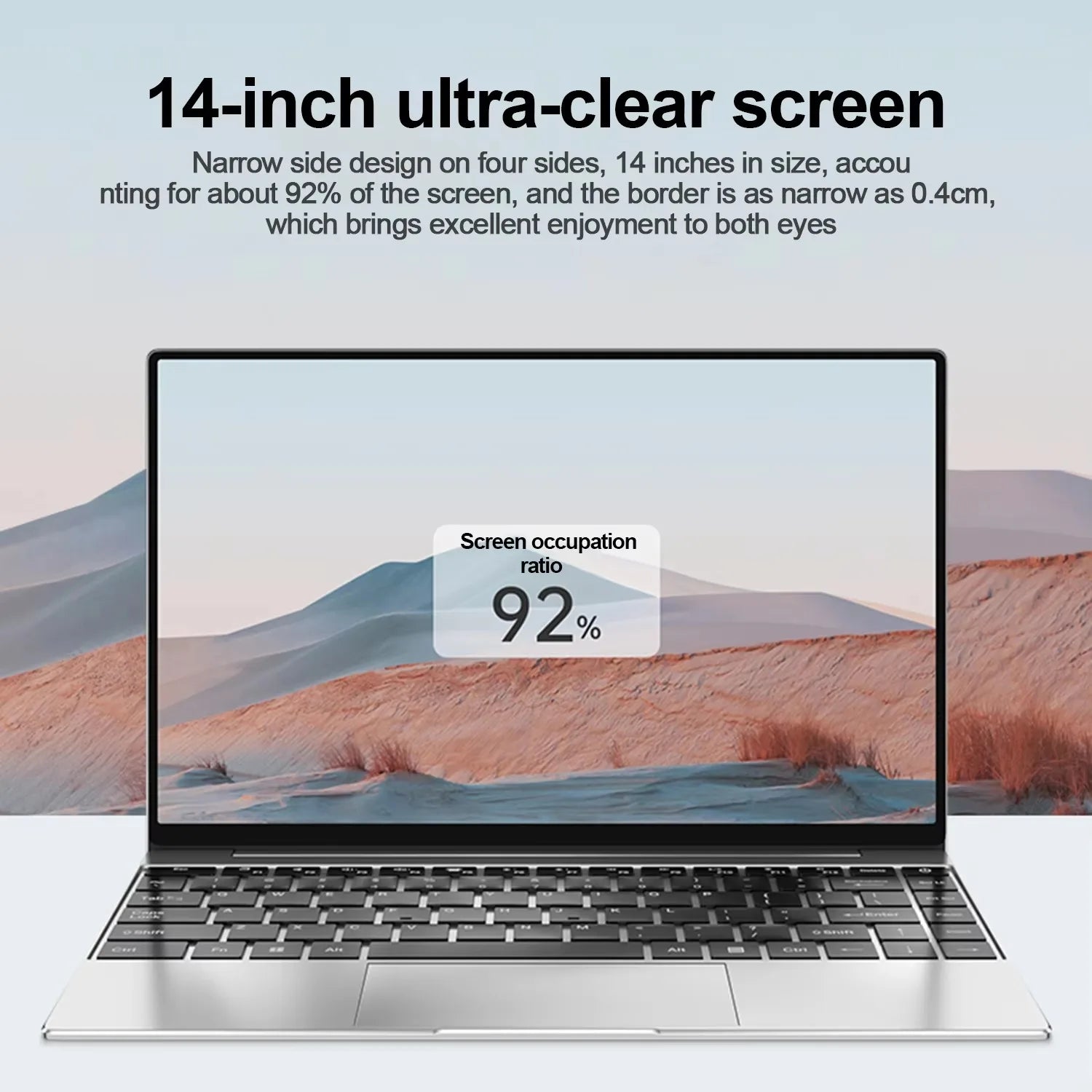 Ultra Slim Laptop 14.1" 16GB RAM 2TB SSD Intel N3700 Gaming PC 1920*1080 Display Office Study Computer PC Windows 11 Pro