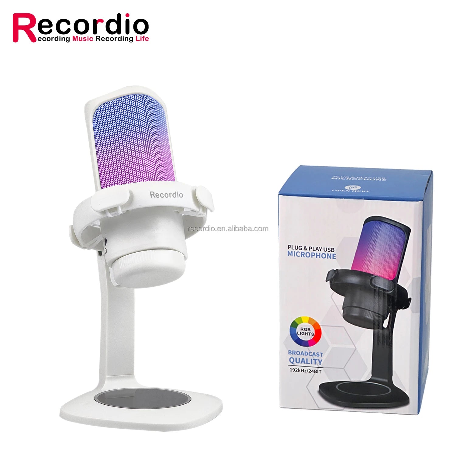 Gaming Microphone USB PC Mic for Podcasts Videos Condenser Mic with Quick Mute Stand Pop Filter RGB Indicator Shock Mount