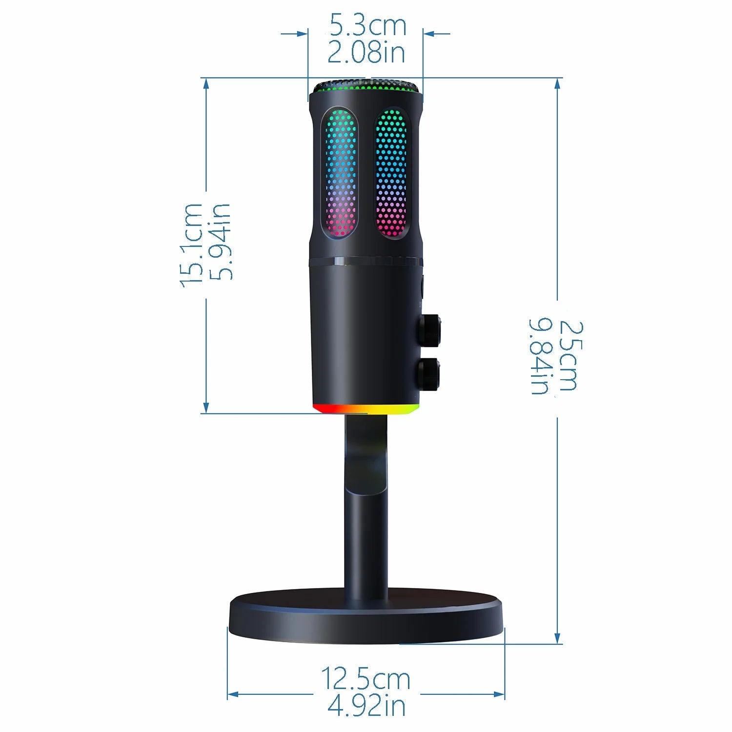 RGB Gaming USB Desktop Dynamic Microphone Wired Cross-Border for PC & Mobile Phones Compatible with Podcasts