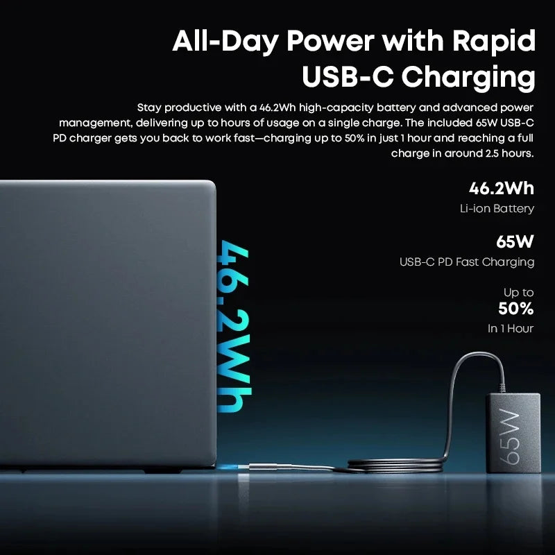 CHUWI CoreBook X Gaming Laptop 14.1 inch FHD IPS Screen AMD R5-7430U 16GB DDR4 RAM 512GB SSD Windows 11 Wifi6 Notebook Computer