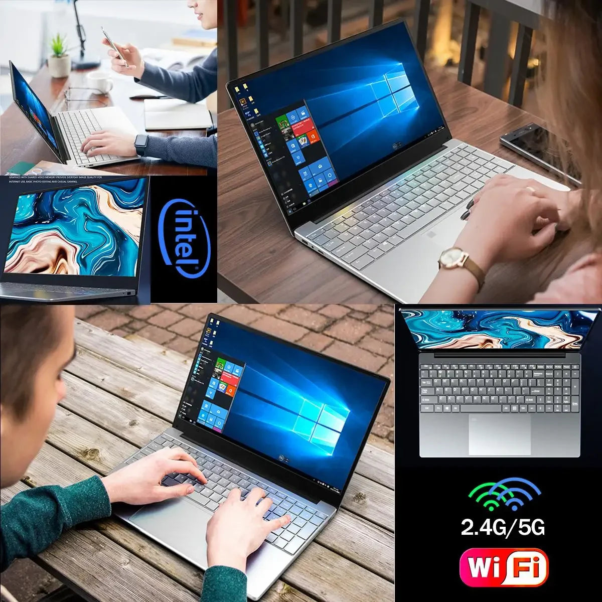 2025 Laptop 15.6 Inch IPS Screen 16GB RAM Intel Celeron 11th N5095 Netbook Windows 10 11 Pro Office Notebook Pc Portable