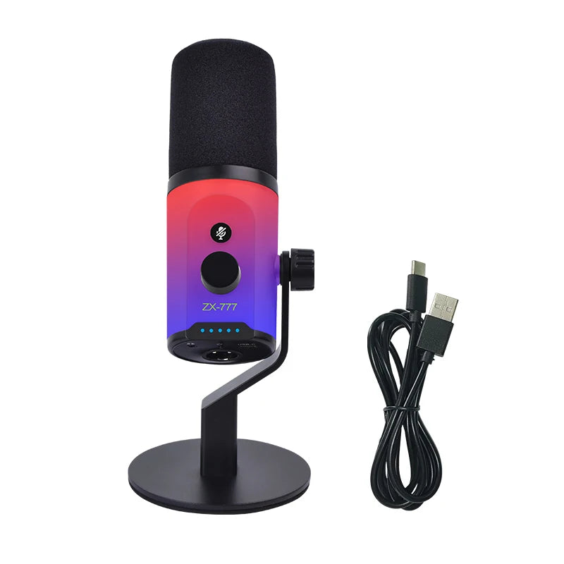 Convenient USB RGB dynamic microphone for live broadcast, podcast recording, game live broadcast XLR/USB dynamic microphone M1PR