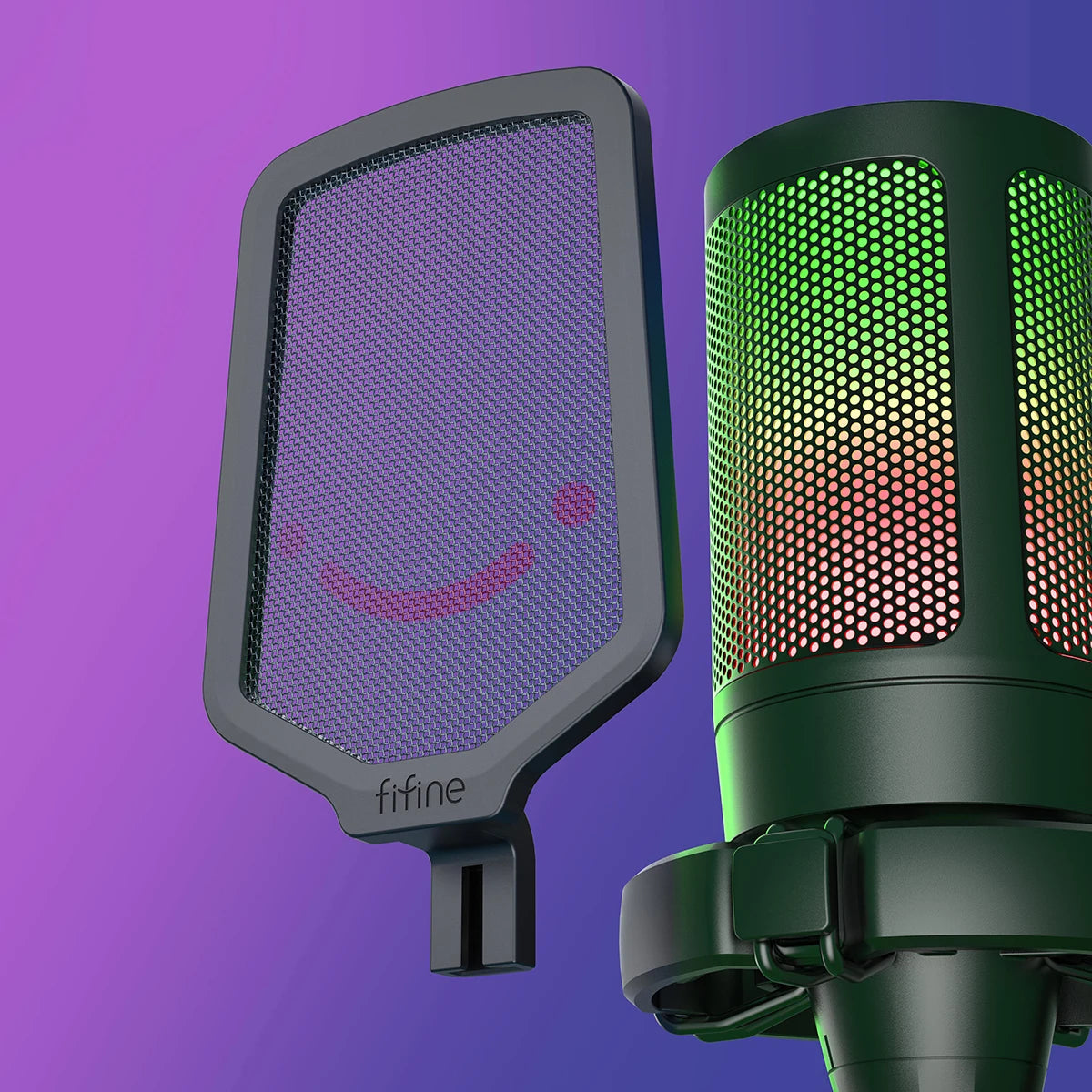 FIFINE Ampligame USB Microphone for Gaming Streaming with Pop Filter Shock Mount&Gain Control,Multi Compatible,for PC/PS4/5 -A6V