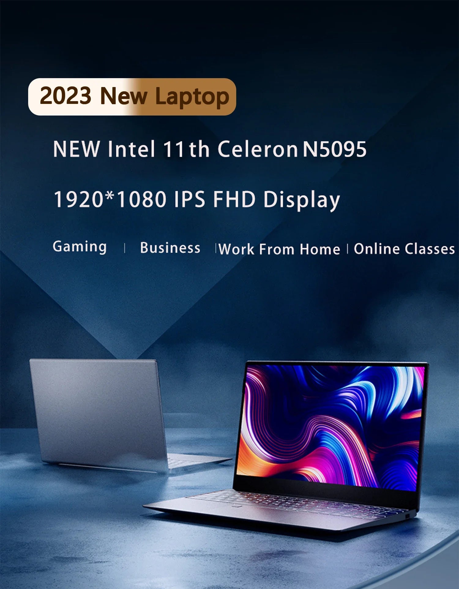2025 Laptop 15.6 Inch IPS Screen 16GB RAM Intel Celeron 11th N5095 Netbook Windows 10 11 Pro Office Notebook Pc Portable