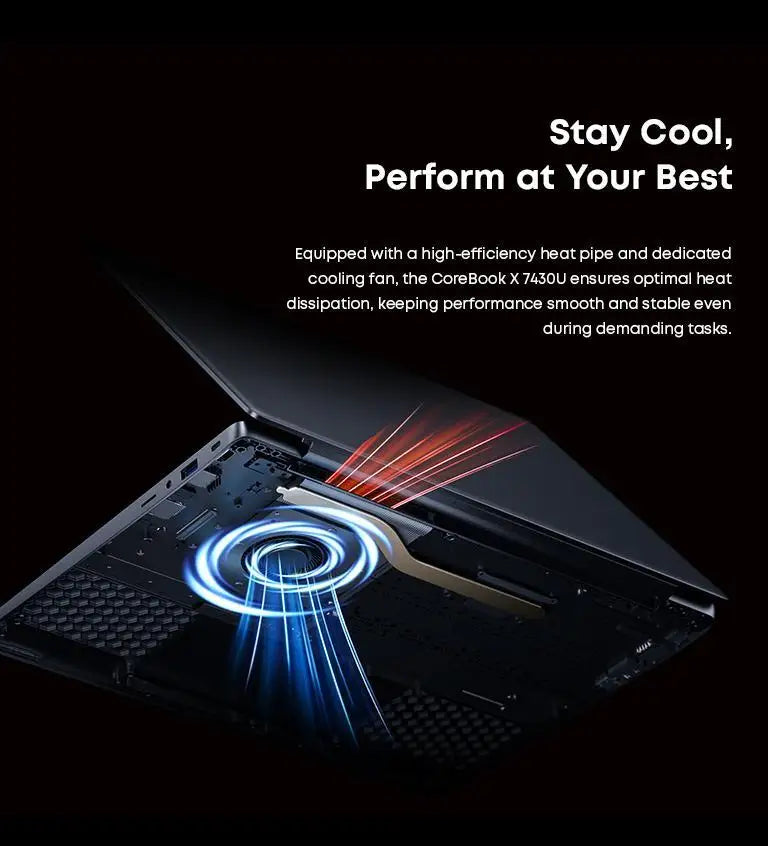 CHUWI CoreBook X Gaming Laptop 14.1 inch FHD IPS Screen AMD R5-7430U 16GB DDR4 RAM 512GB SSD Windows 11 Wifi6 Notebook Computer