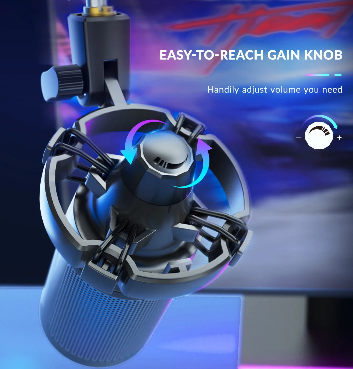 FIFINE Gaming USB Microphone Kit with Arm Stand for PC,PS4/5,Condenser Cardioid Mic Set with Touch Mute,RGB for Streaming -A6T