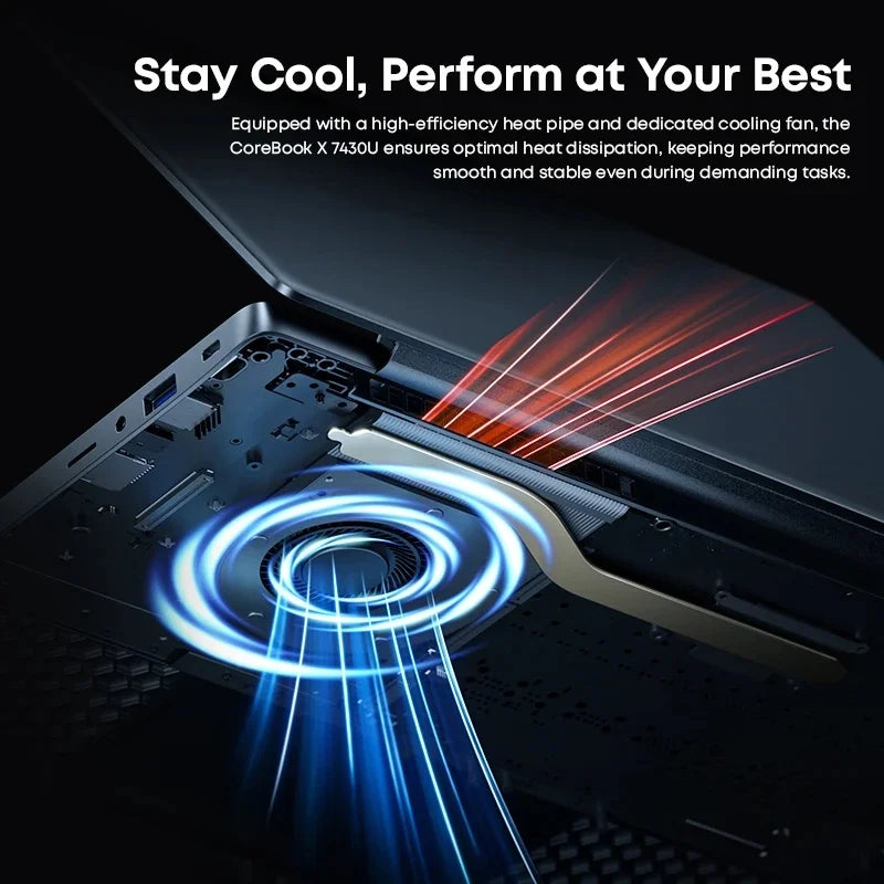 CHUWI CoreBook X Gaming Laptop 14.1 inch FHD IPS Screen AMD R5-7430U 16GB DDR4 RAM 512GB SSD Windows 11 Wifi6 Notebook Computer